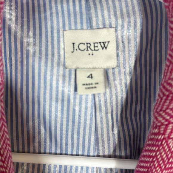 J. Crew herringbone pink wool blazer size 4 - Picture 3 of 8